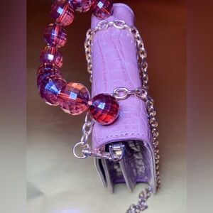 Urban Expressions Fold Over Purse Gold Chain Faux Crocodile Strap Crossbody‎